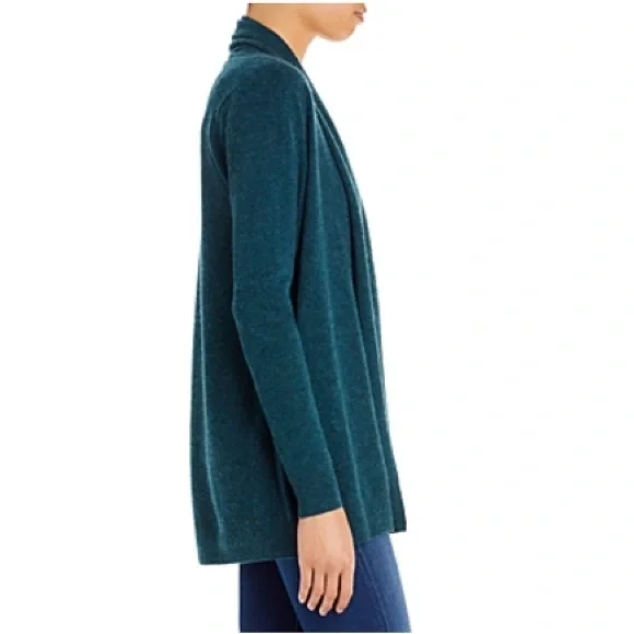 C by Bloomingdale's Cashmere Open-Front Cardigan in Heather Spruce